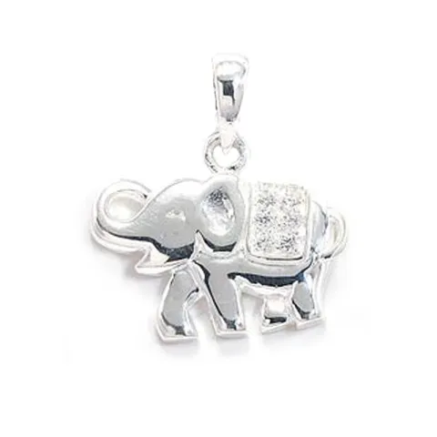 Olifant zirkoon hanger in zilver