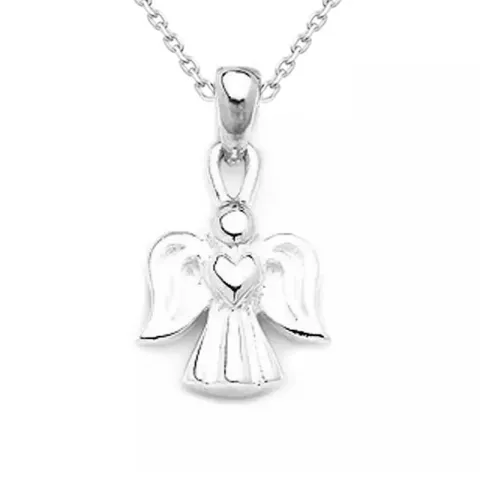 engel ketting in zilver met hanger in zilver