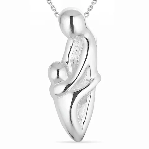 moeder en kind ketting in zilver met hanger in zilver