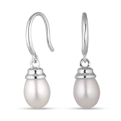 7,5-8 mm parel oorbellen in zilver