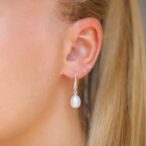 parel oorbellen in zilver