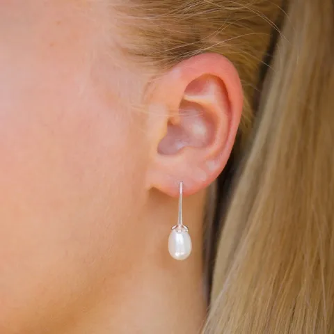 parel oorbellen in zilver