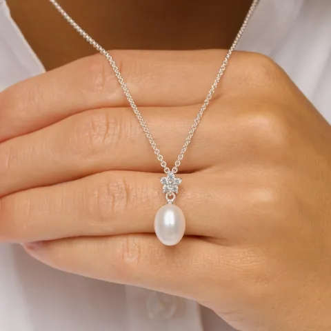 parel hanger in zilver