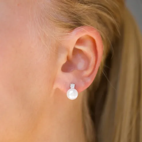 parel oorbellen in zilver