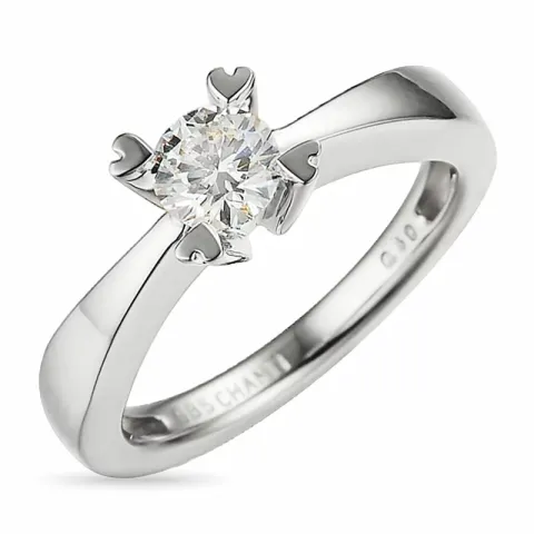 0,40 ct solitaire ring in 14 karaat witgoud