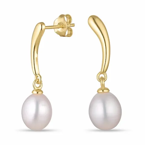7,5-8 mm parel oorbellen in verguld zilver