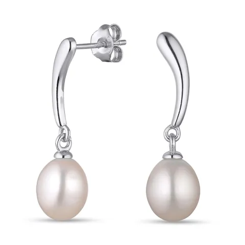 7,5-8 mm parel oorbellen in zilver