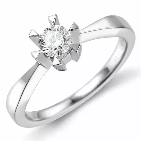 0,40 ct solitaire ring in 14 karaat witgoud