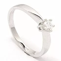 diamant witgouden ring in 14 karaat witgoud 0,20 ct