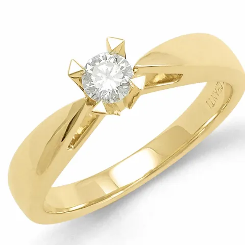 diamant solitaire ring in 14 karaat goud 0,20 ct