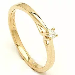 Eenvoudige diamant gouden ring in 14 karaat goud 0,05 ct