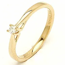 Eenvoudige diamant gouden ring in 14 karaat goud 0,05 ct