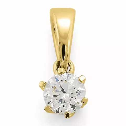 diamant solitaire hanger in 14 caraat goud 0,30 ct