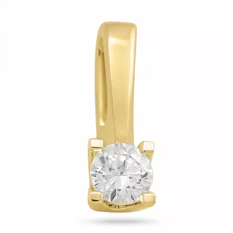campagne - diamant hanger in 14 caraat goud 0,20 ct