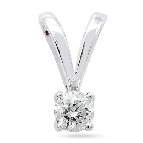 solitaire hanger in 14 caraat witgoud 0,40 ct