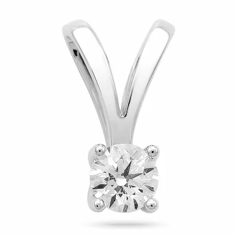 solitaire hanger in 14 caraat witgoud 0,40 ct