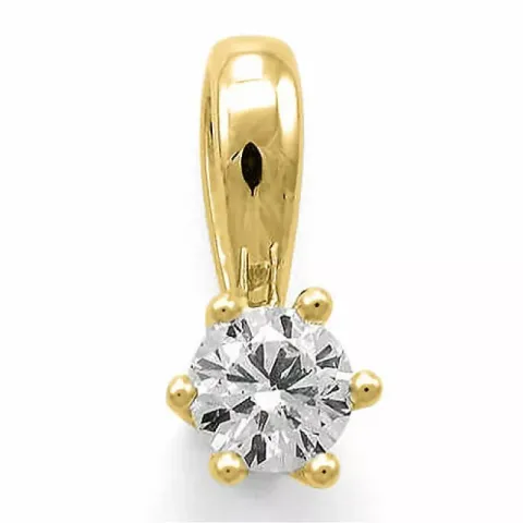 diamant solitaire hanger in 14 caraat goud 0,20 ct