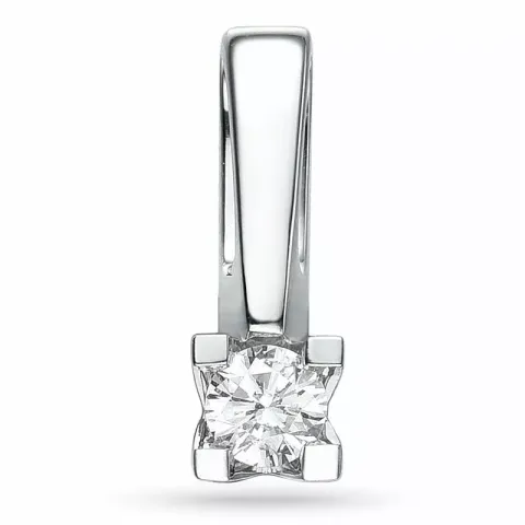 diamant solitaire hanger in 14 caraat witgoud 0,10 ct