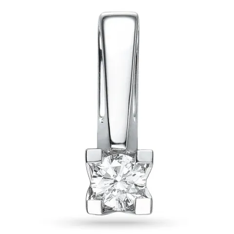 solitaire hanger in 14 caraat witgoud 0,20 ct