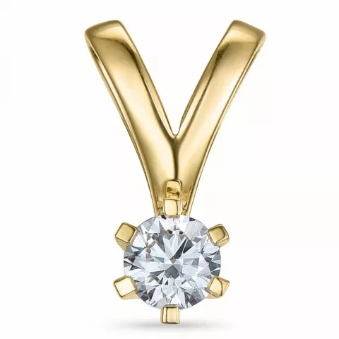 campagne - diamant hanger in 14 caraat goud 0,20 ct
