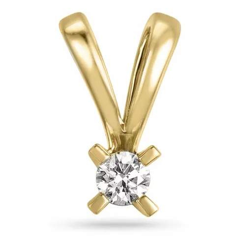 campagne - diamant hanger in 14 caraat goud 0,10 ct