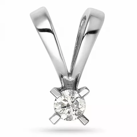 campagne - diamant hanger in 14 caraat witgoud 0,10 ct