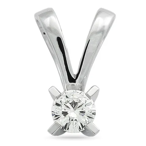 solitaire hanger in 14 caraat witgoud 0,30 ct