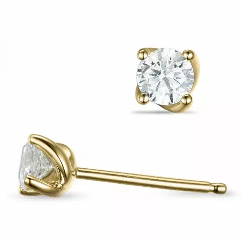 campagne - diamant oorsteker in 14 karaat goud met diamant 