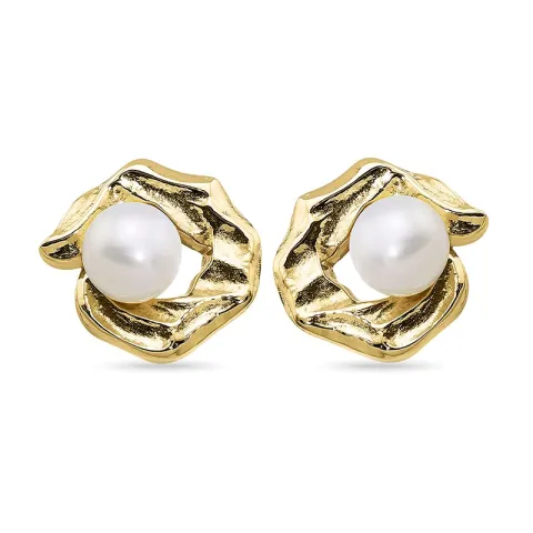 parel oorbellen in verguld sterlingzilver