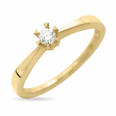 0,10 ct solitaire ring in 14 karaat goud