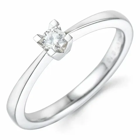 0,10 ct solitaire ring in 14 karaat witgoud