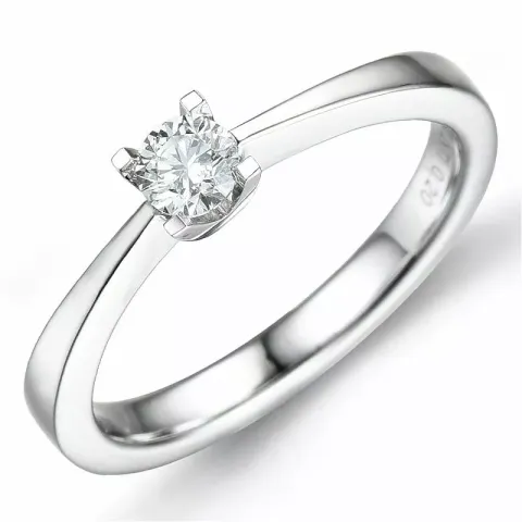 0,20 ct solitaire ring in 14 karaat witgoud