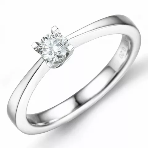 campagne - diamant ring in 14 karaat witgoud 0,20 ct