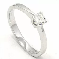 eenvoudige diamant witgouden ring in 14 karaat witgoud 0,30 ct