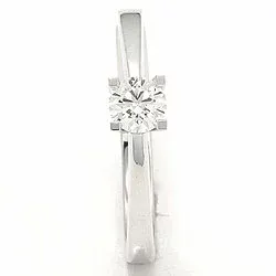 eenvoudige diamant witgouden ring in 14 karaat witgoud 0,30 ct