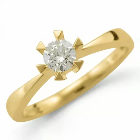 campagne - diamant solitaire ring in 14 karaat goud 0,30 ct