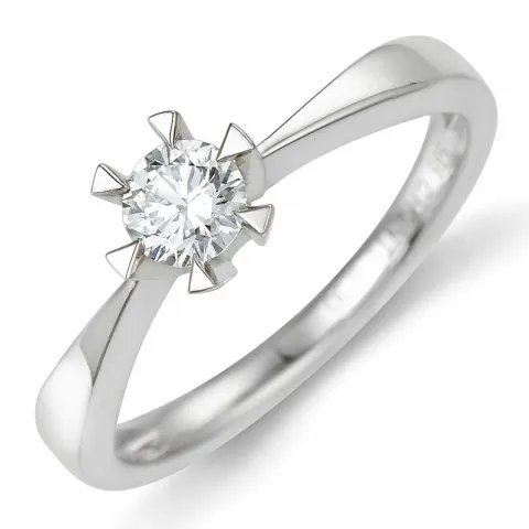 0,30 ct solitaire ring in 14 karaat witgoud