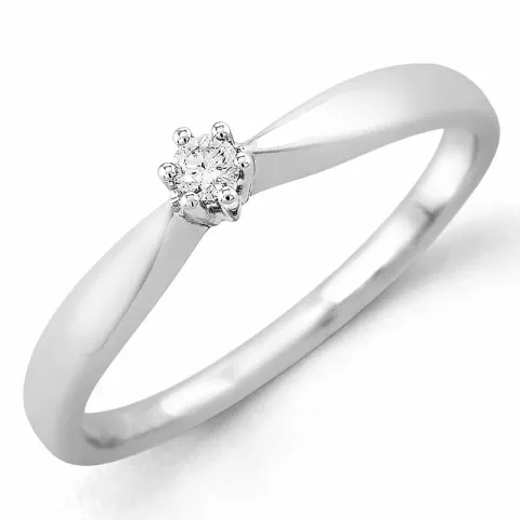 0,05 ct solitaire ring in 14 karaat witgoud