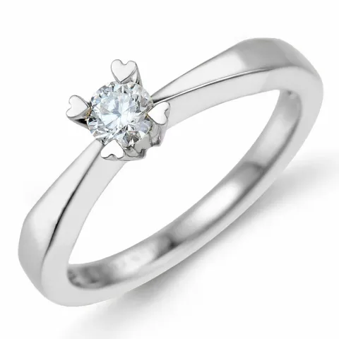 0,20 ct solitaire ring in 14 karaat witgoud