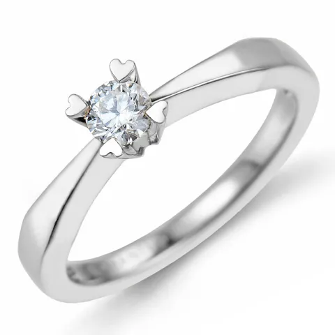 0,30 ct solitaire ring in 14 karaat witgoud