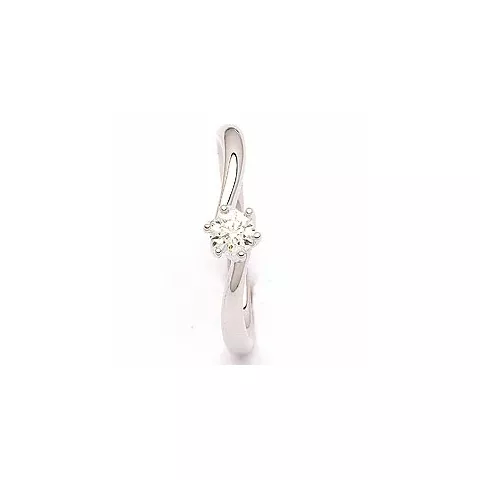 Eenvoudige diamant witgouden ring in 14 karaat witgoud 0,20  ct