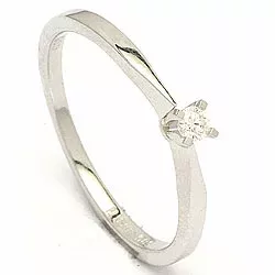 Elegant diamant witgouden ring in 14 karaat witgoud 0,05  ct