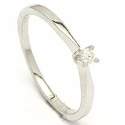 Elegant diamant witgouden ring in 14 karaat witgoud 0,05 ct