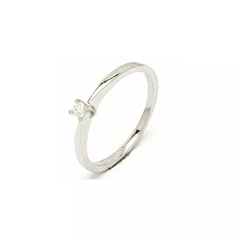 Elegant diamant witgouden ring in 14 karaat witgoud 0,05  ct
