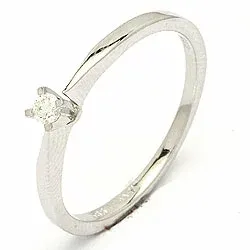 Elegant diamant witgouden ring in 14 karaat witgoud 0,05 ct