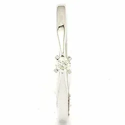 Elegant diamant witgouden ring in 14 karaat witgoud 0,05 ct