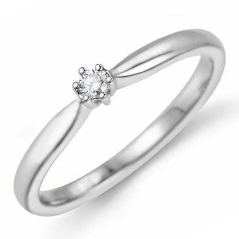 0,10 ct solitaire ring in 14 karaat witgoud