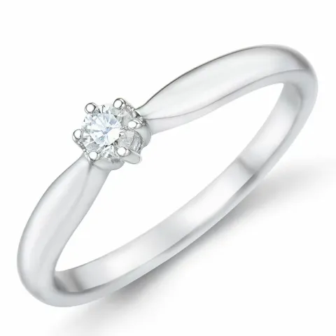 campagne - diamant ring in 14 karaat witgoud 0,10 ct