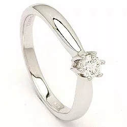 diamant witgouden ring in 14 karaat witgoud 0,20 ct
