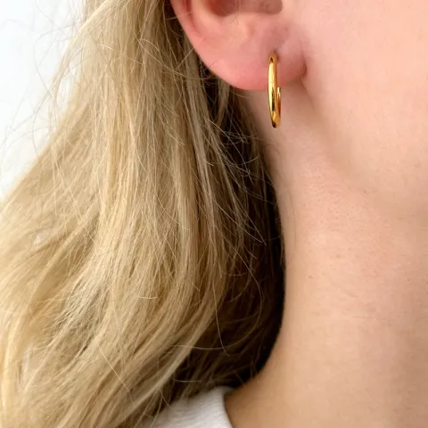 18 mm halfcreool in verguld sterlingzilver